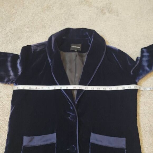 E8htdreams Women's Silk Velvet Navy Blazer Size S - Picture 4 of 9